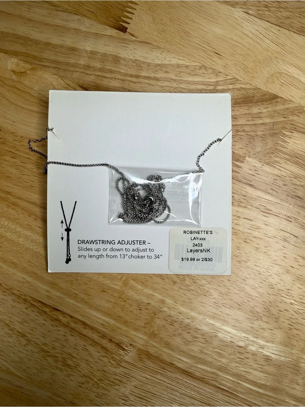 Layers Silver Necklace with Gemstone Pendant NWT
